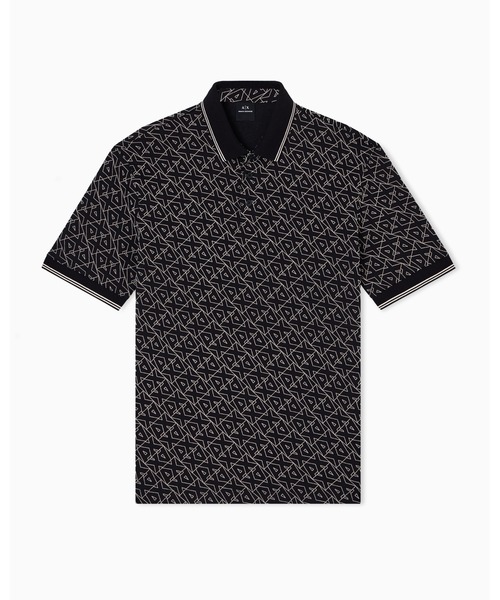 ARMANI EXCHANGE(アルマーニエクスチェンジ)の「【A|X アルマーニ エクスチェンジ】オールオーバージャカードロゴ 半袖ポロシャツ/REGULAR(ポロシャツ・メンズ・ブラック・LARGE/MEDIUM/SMALL/X-LARGE/X-SMALL)」の4枚目の写真