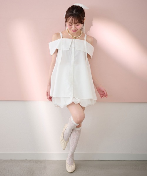 3wayリボン付きオフショルブラウス（シャツ/ブラウス）｜powwa more