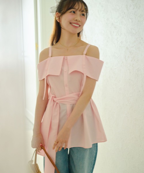 3wayリボン付きオフショルブラウス（シャツ/ブラウス）｜powwa more