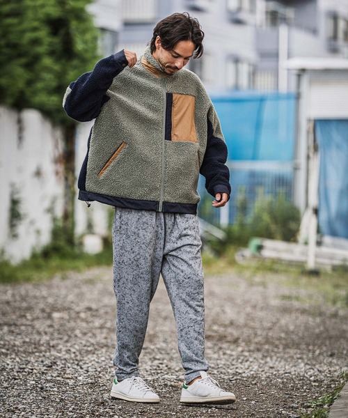 CAMBIO(カンビオ)の「mp13915-Used Like Print Sweat Tuck Pants スウェットパンツ(スウェットパンツ・メンズ・ブラック/グレー/チャコール・S/M/L)」の11枚目の写真