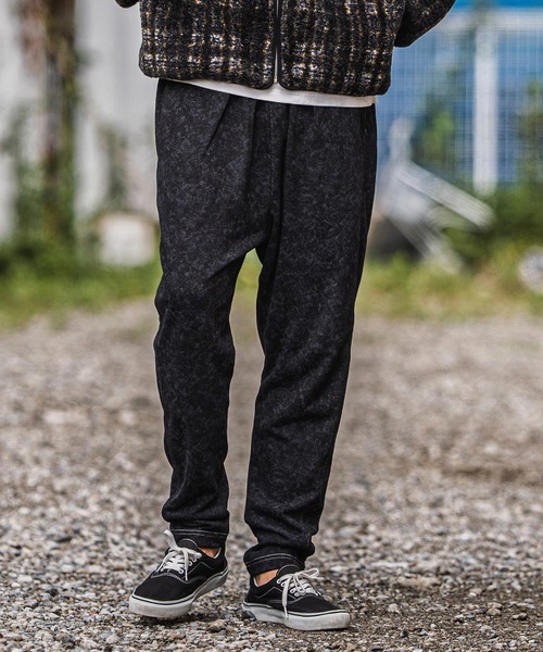 CAMBIO(カンビオ)の「mp13915-Used Like Print Sweat Tuck Pants スウェットパンツ(スウェットパンツ・メンズ・ブラック/グレー/チャコール・S/M/L)」の12枚目の写真