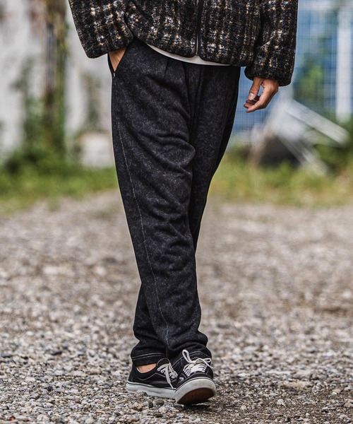 CAMBIO(カンビオ)の「mp13915-Used Like Print Sweat Tuck Pants スウェットパンツ(スウェットパンツ・メンズ・ブラック/グレー/チャコール・S/M/L)」の13枚目の写真
