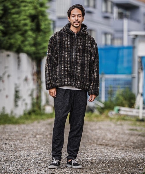 CAMBIO(カンビオ)の「mp13915-Used Like Print Sweat Tuck Pants スウェットパンツ(スウェットパンツ・メンズ・ブラック/グレー/チャコール・S/M/L)」の14枚目の写真