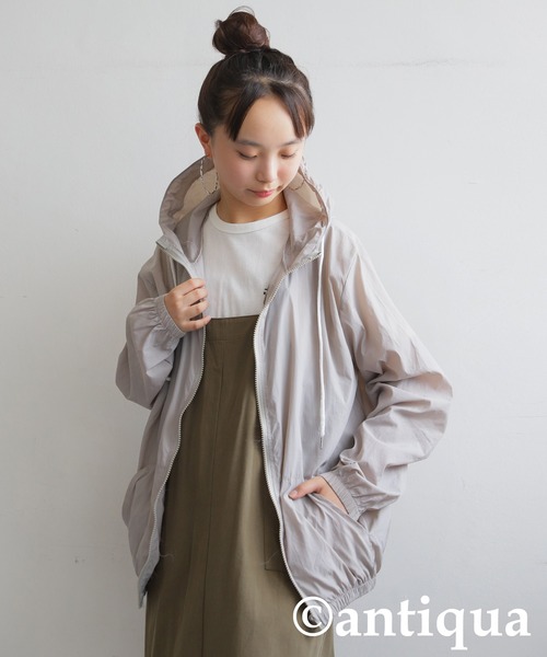 antiqua(アンティカ)の「ライトパーカー(パーカー・キッズ・グレー/ブラック・ONESIZE)」の1枚目の写真