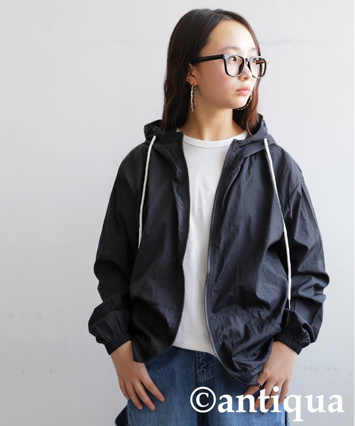 antiqua(アンティカ)の「ライトパーカー(パーカー・キッズ・グレー/ブラック・ONESIZE)」の3枚目の写真