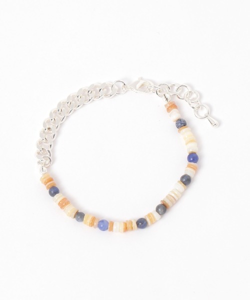 GLOBAL WORK(グローバルワーク)の「ストーン&チェーンブレス/UNISEX/572571(ブレスレット・メンズ・ダークブラウン/ライトブルー/ブラック・FREE)」の3枚目の写真