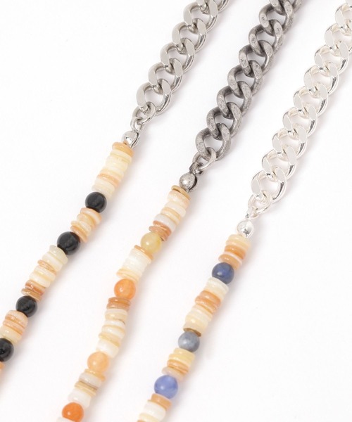 GLOBAL WORK(グローバルワーク)の「ストーン&チェーンブレス/UNISEX/572571(ブレスレット・メンズ・ダークブラウン/ライトブルー/ブラック・FREE)」の5枚目の写真