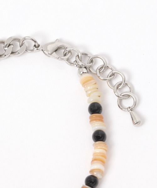 GLOBAL WORK(グローバルワーク)の「ストーン&チェーンブレス/UNISEX/572571(ブレスレット・メンズ・ダークブラウン/ライトブルー/ブラック・FREE)」の6枚目の写真