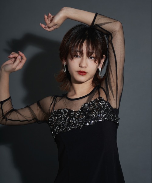 2way glitter bustier dress（ドレス）｜My shawty（マイシャウティー