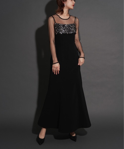 My shawty(マイシャウティー)の「2way glitter bustier dress(ドレス・レディース・ブラック/チャコールグレー/ベージュ・SMALL/MEDIUM/LARGE)」の8枚目の写真