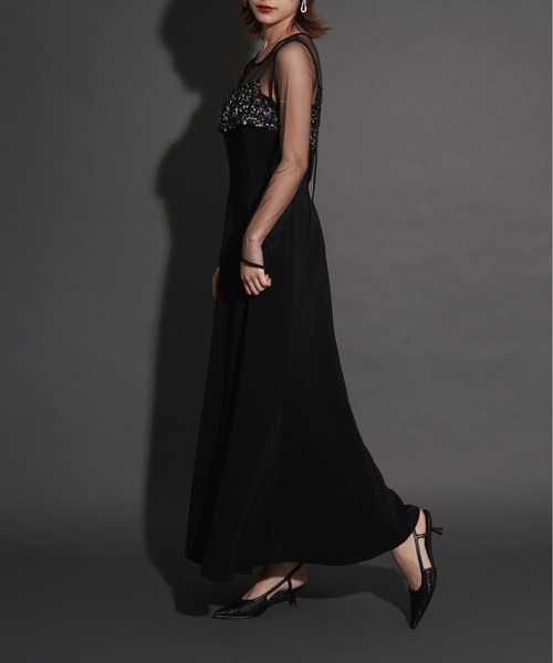 My shawty(マイシャウティー)の「2way glitter bustier dress(ドレス・レディース・ブラック/チャコールグレー/ベージュ・SMALL/MEDIUM/LARGE)」の9枚目の写真