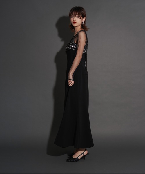 My shawty(マイシャウティー)の「2way glitter bustier dress(ドレス・レディース・ブラック/チャコールグレー/ベージュ・SMALL/MEDIUM/LARGE)」の6枚目の写真