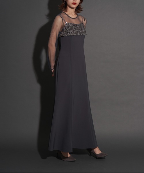 My shawty(マイシャウティー)の「2way glitter bustier dress(ドレス・レディース・ブラック/チャコールグレー/ベージュ・SMALL/MEDIUM/LARGE)」の14枚目の写真