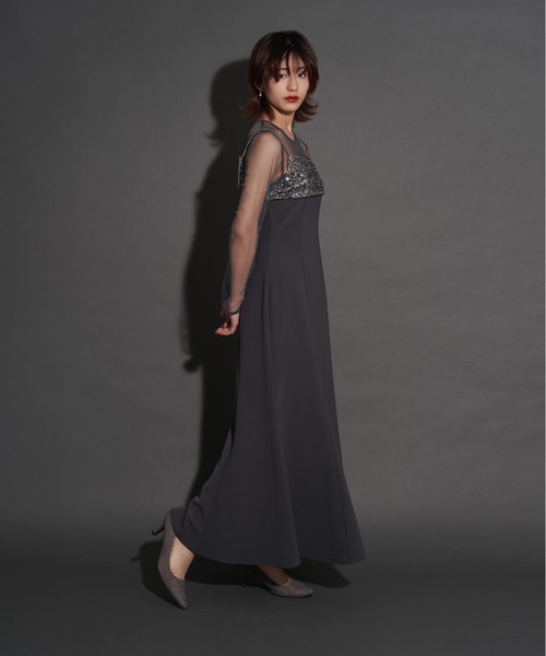 My shawty(マイシャウティー)の「2way glitter bustier dress(ドレス・レディース・ブラック/チャコールグレー/ベージュ・SMALL/MEDIUM/LARGE)」の13枚目の写真