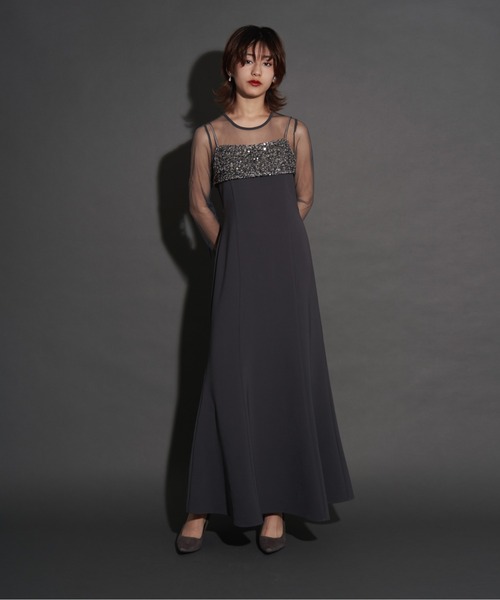 My shawty(マイシャウティー)の「2way glitter bustier dress(ドレス・レディース・ブラック/チャコールグレー/ベージュ・SMALL/MEDIUM/LARGE)」の12枚目の写真