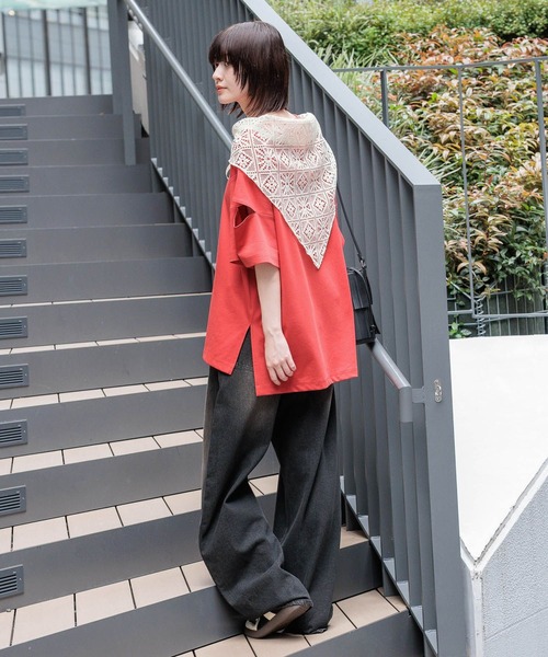 LAKOLE（ラコレ）の「マルチWAYレーススカーフ / 577757（バンダナ/スカーフ・レディース・アイボリー/オフホワイト・FREE）」の19枚目の写真