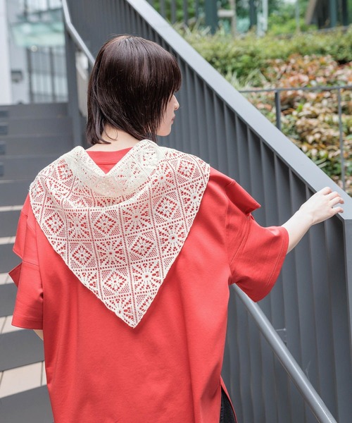 LAKOLE（ラコレ）の「マルチWAYレーススカーフ / 577757（バンダナ/スカーフ・レディース・アイボリー/オフホワイト・FREE）」の15枚目の写真