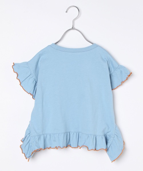 LEPSIM（レプシィム）の「【KIDS】配色フリルフレンチスリーブプルオーバー　578967（Tシャツ/カットソー・キッズ・アイボリー/ライトブルー/チャコールグレー・140/120）」の4枚目の写真