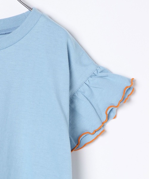 LEPSIM（レプシィム）の「【KIDS】配色フリルフレンチスリーブプルオーバー　578967（Tシャツ/カットソー・キッズ・アイボリー/ライトブルー/チャコールグレー・140/120）」の6枚目の写真