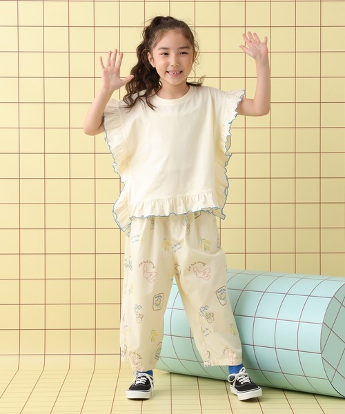 LEPSIM（レプシィム）の「【KIDS】配色フリルフレンチスリーブプルオーバー　578967（Tシャツ/カットソー・キッズ・アイボリー/ライトブルー/チャコールグレー・140/120）」の18枚目の写真