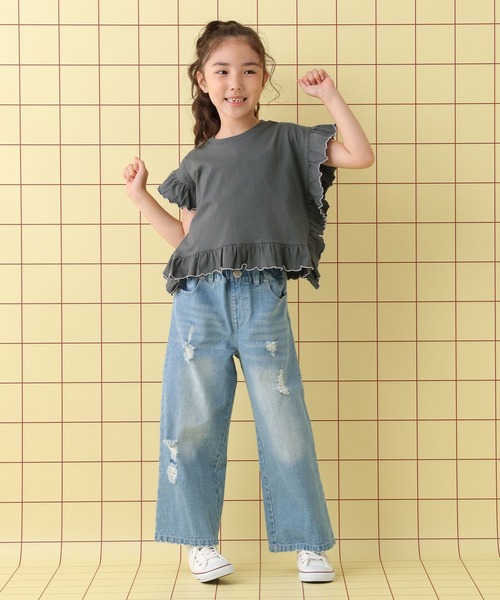 LEPSIM（レプシィム）の「【KIDS】配色フリルフレンチスリーブプルオーバー　578967（Tシャツ/カットソー・キッズ・アイボリー/ライトブルー/チャコールグレー・140/120）」の19枚目の写真