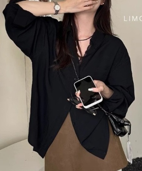 Teem Store(チームストア)の「ナチュラルフィットレース付きシャツブラウス(シャツ/ブラウス・レディース・ブラック/アイボリー/ホワイト・S/M)」の12枚目の写真