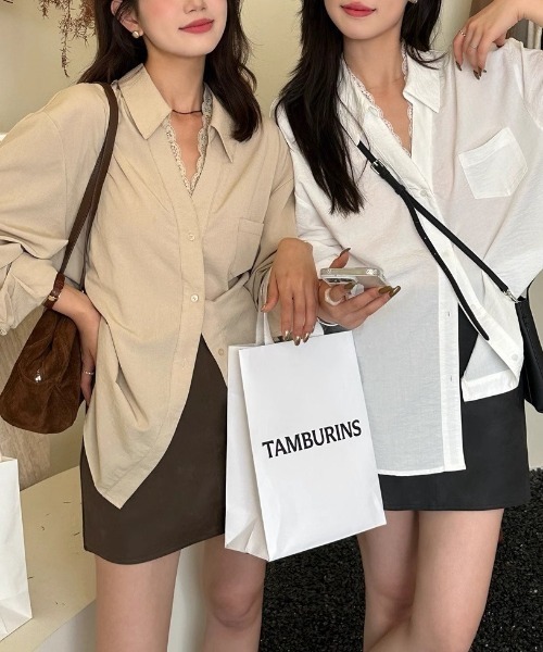 Teem Store(チームストア)の「ナチュラルフィットレース付きシャツブラウス(シャツ/ブラウス・レディース・ブラック/アイボリー/ホワイト・S/M)」の20枚目の写真