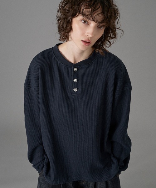 SEA HENRY NECK L/S TEE STONE ヘンリーネック SEABEES Pigment Henry Neck Thermal Gray Olive Black