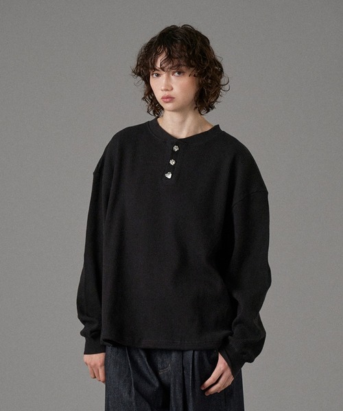 DIESEL ヘンリーネックサーマルロンT SILVER BUTTON HENRY NECK THERMAL LONG SLEEVE T-SHIRT