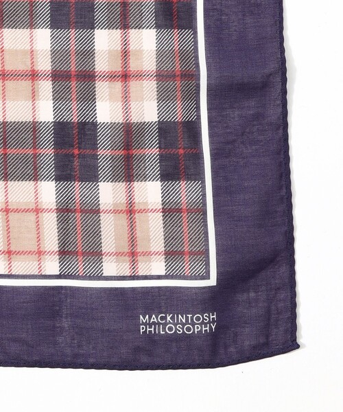 MACKINTOSH PHILOSOPHY（ﾏｯｷﾝﾄｯｼｭ ﾌｨﾛｿﾌｨｰ）の「ハウスチェックプリント　ネッカチーフ（ストール/ショール・メンズ・ベージュ系その他4/グレー・FREE）」の3枚目の写真