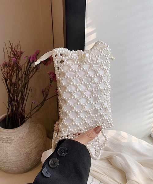 Mignonjour(ミニョンジュール)の「Mignonjour/パールビーズミニショルダー M2811(ショルダーバッグ・レディース・ホワイト/ブラック・FREE)」の11枚目の写真