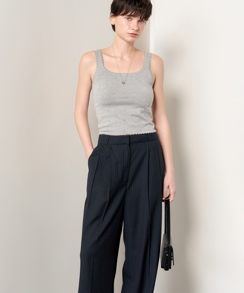 GENERAL IDEA(ジェネラルアイデア)の「GENERAL IDEA/ジェネラルアイディア punching lace knit sleeveless タンクトップ(タンクトップ・レディース・ピンク/ホワイト/グレー・L/S/M)」の18枚目の写真