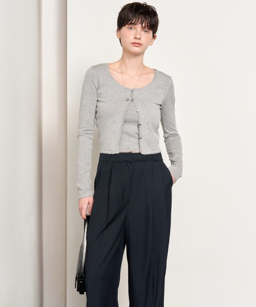 GENERAL IDEA(ジェネラルアイデア)の「GENERAL IDEA/ジェネラルアイディア punching lace knit sleeveless タンクトップ(タンクトップ・レディース・ピンク/ホワイト/グレー・L/S/M)」の19枚目の写真