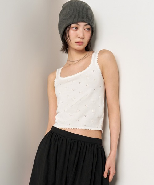 GENERAL IDEA(ジェネラルアイデア)の「GENERAL IDEA/ジェネラルアイディア punching lace knit sleeveless タンクトップ(タンクトップ・レディース・ピンク/ホワイト/グレー・L/S/M)」の12枚目の写真