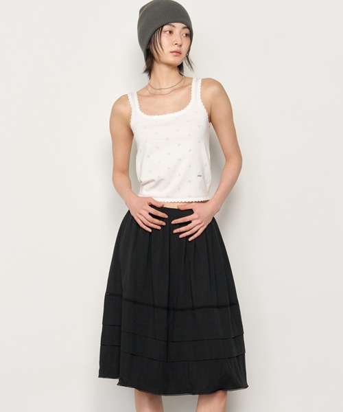 GENERAL IDEA(ジェネラルアイデア)の「GENERAL IDEA/ジェネラルアイディア punching lace knit sleeveless タンクトップ(タンクトップ・レディース・ピンク/ホワイト/グレー・L/S/M)」の13枚目の写真