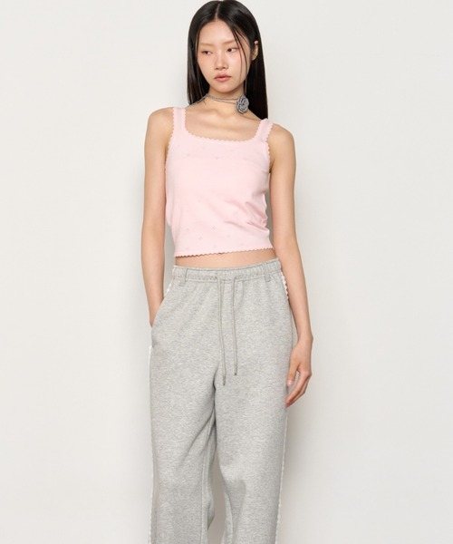 GENERAL IDEA(ジェネラルアイデア)の「GENERAL IDEA/ジェネラルアイディア punching lace knit sleeveless タンクトップ(タンクトップ・レディース・ピンク/ホワイト/グレー・L/S/M)」の6枚目の写真