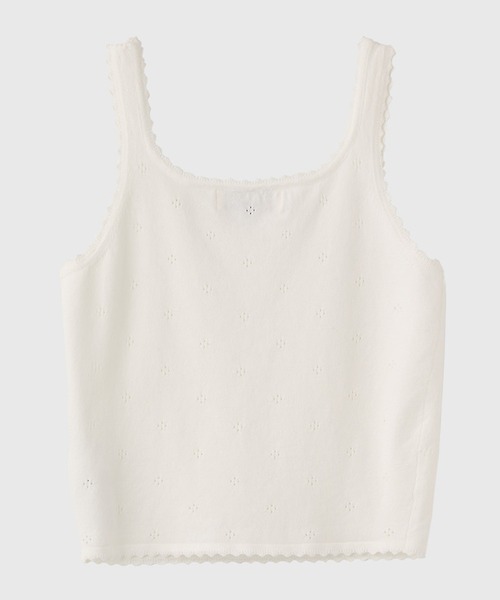GENERAL IDEA(ジェネラルアイデア)の「GENERAL IDEA/ジェネラルアイディア punching lace knit sleeveless タンクトップ(タンクトップ・レディース・ピンク/ホワイト/グレー・L/S/M)」の10枚目の写真