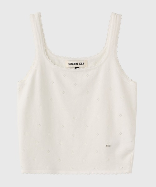 GENERAL IDEA(ジェネラルアイデア)の「GENERAL IDEA/ジェネラルアイディア punching lace knit sleeveless タンクトップ(タンクトップ・レディース・ピンク/ホワイト/グレー・L/S/M)」の9枚目の写真