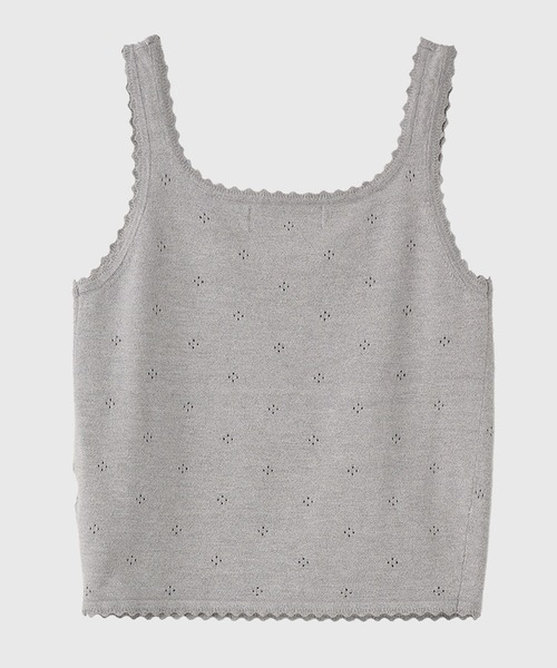 GENERAL IDEA(ジェネラルアイデア)の「GENERAL IDEA/ジェネラルアイディア punching lace knit sleeveless タンクトップ(タンクトップ・レディース・ピンク/ホワイト/グレー・L/S/M)」の15枚目の写真