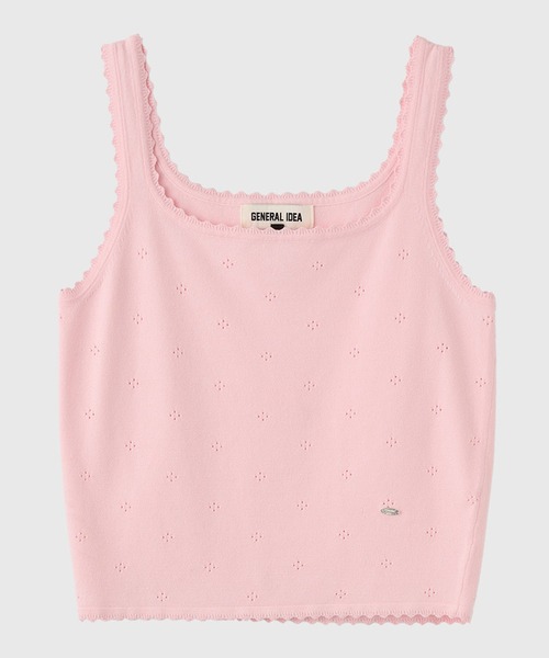 GENERAL IDEA(ジェネラルアイデア)の「GENERAL IDEA/ジェネラルアイディア punching lace knit sleeveless タンクトップ(タンクトップ・レディース・ピンク/ホワイト/グレー・L/S/M)」の20枚目の写真