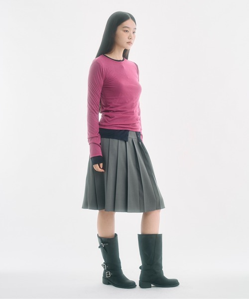 FEKETE(フェケテ)の「sheer long sleeve tee / シアーロンT(Tシャツ/カットソー・レディース・ピンク/アイボリー・LARGE/MEDIUM/SMALL)」の14枚目の写真