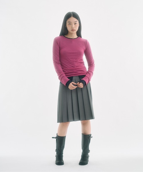 FEKETE(フェケテ)の「sheer long sleeve tee / シアーロンT(Tシャツ/カットソー・レディース・ピンク/アイボリー・LARGE/MEDIUM/SMALL)」の18枚目の写真