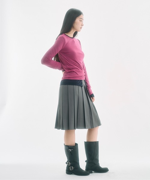 FEKETE(フェケテ)の「sheer long sleeve tee / シアーロンT(Tシャツ/カットソー・レディース・ピンク/アイボリー・LARGE/MEDIUM/SMALL)」の17枚目の写真