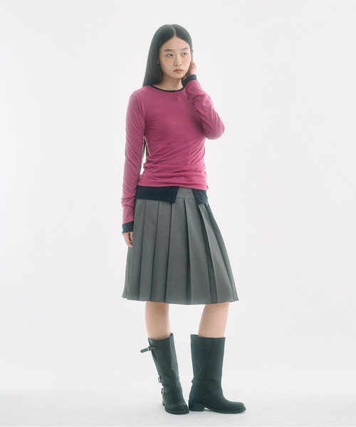 FEKETE(フェケテ)の「sheer long sleeve tee / シアーロンT(Tシャツ/カットソー・レディース・ピンク/アイボリー・LARGE/MEDIUM/SMALL)」の12枚目の写真