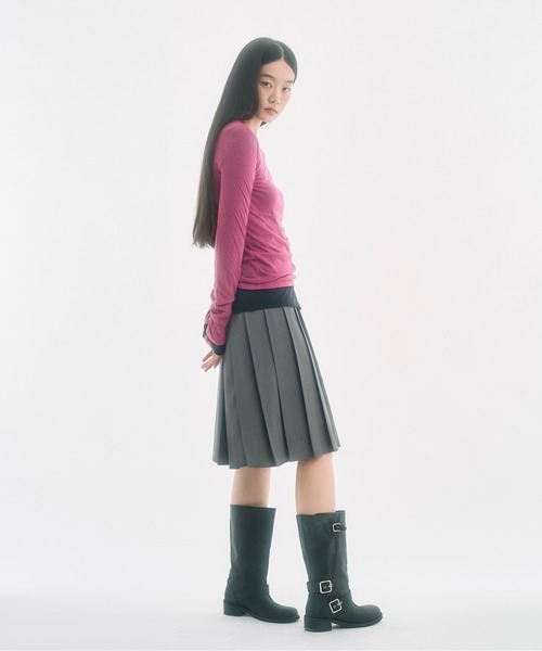 FEKETE(フェケテ)の「sheer long sleeve tee / シアーロンT(Tシャツ/カットソー・レディース・ピンク/アイボリー・LARGE/MEDIUM/SMALL)」の10枚目の写真