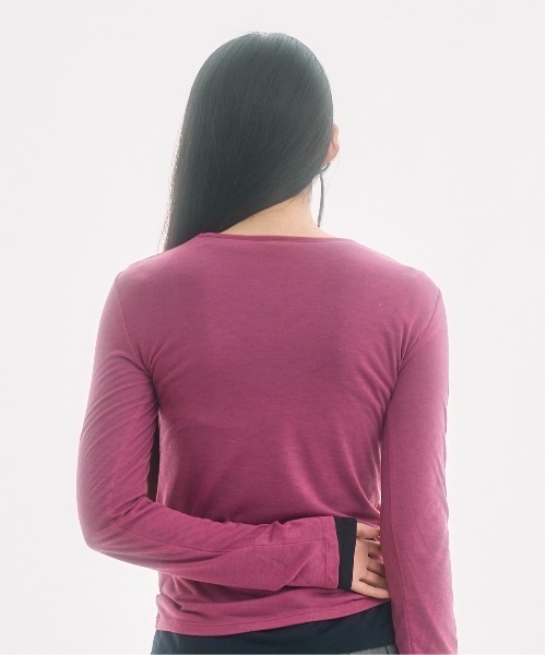 FEKETE(フェケテ)の「sheer long sleeve tee / シアーロンT(Tシャツ/カットソー・レディース・ピンク/アイボリー・LARGE/MEDIUM/SMALL)」の8枚目の写真