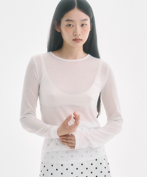 セール】sheer long sleeve tee / シアーロンT（Tシャツ/カットソー