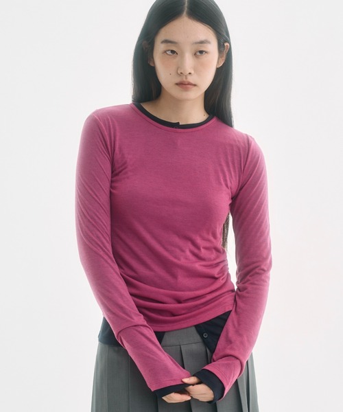 セール】sheer long sleeve tee / シアーロンT（Tシャツ/カットソー