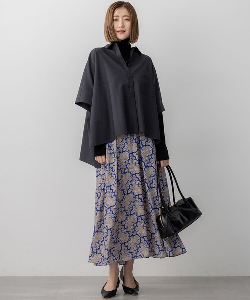 美品23区 定価約2万 2025 TWマットクロスポンチョシルエットシャツ 38 洗える】TWマットクロス ポンチョシルエット シャツ（シャツ/ブラウス