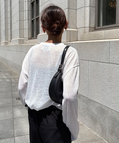 NOGLE（ノグル）の「【NOGLE/ノグル】シアースラブオーバートップス（Tシャツ/カットソー・レディース・グレー/ブラック/ホワイト/ブルー・FREE）」の8枚目の写真